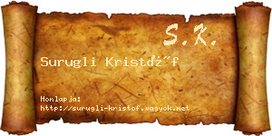 Surugli Kristóf névjegykártya